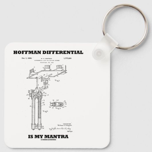 Hoffman Differential is mijn mantra US Patent Desi Sleutelhanger (Achterkant)