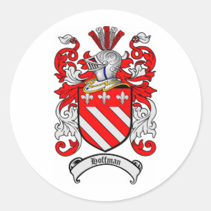 HOFFMAN FAMILY CREST - HOFFMAN COAT OF ARMS RONDE STICKER