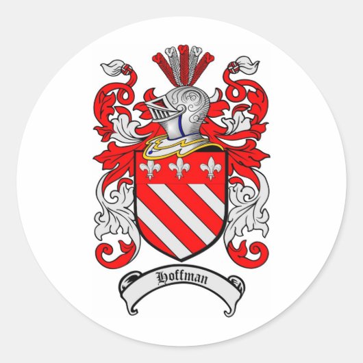 HOFFMAN FAMILY CREST - HOFFMAN COAT OF ARMS RONDE STICKER (Voorkant)