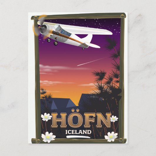 Höfn IJsland vliegend poster Briefkaart (Voorkant)