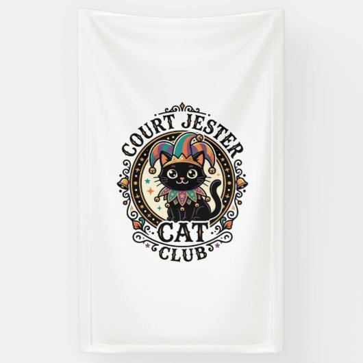 Hofnar Kat Grappige Kat Liefhebber Ontwerp - Hofna Spandoek (Verticaal)