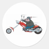 Hog Biker Ronde Sticker (Voorkant)