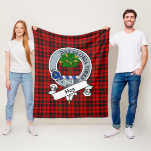 Hog Clan Badge Tartan Pset Fleece Deken