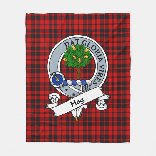 Hog Clan Badge Tartan Pset Fleece Deken (Voorkant)