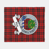 Hog Clan Badge Tartan Pset Fleece Deken (Voorkant (Horizontaal))