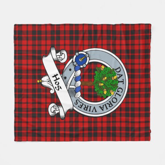 Hog Clan Badge Tartan Pset Fleece Deken (Voorkant (Horizontaal))