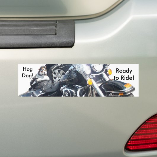 Hog Dog - Klaar om te rijden! Bumpersticker (Op auto)