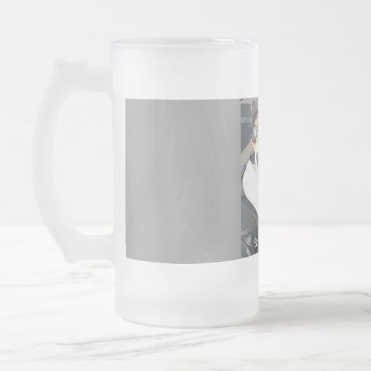 Hog Dog on Motorcycle Born to Drink Matglas Bierpul (Links)