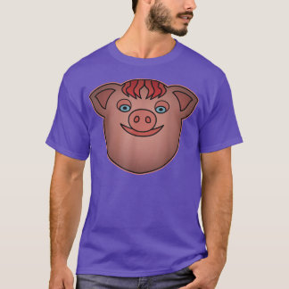 Hog Farmer Animal Graphic Design Head Imprint Moti T-shirt