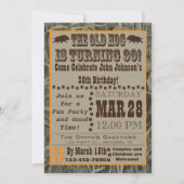 Hog Hunting 30th Birthday Invitation with Camo Kaart (Voorkant)