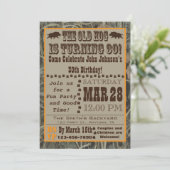 Hog Hunting 30th Birthday Invitation with Camo Kaart (Staand voorkant)