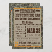 Hog Hunting 30th Birthday Invitation with Camo Kaart (Voorkant / Achterkant)