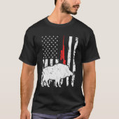 Hog Hunting Amerikaanse vlag Patriottisch Amerikaa T-shirt (Voorkant)