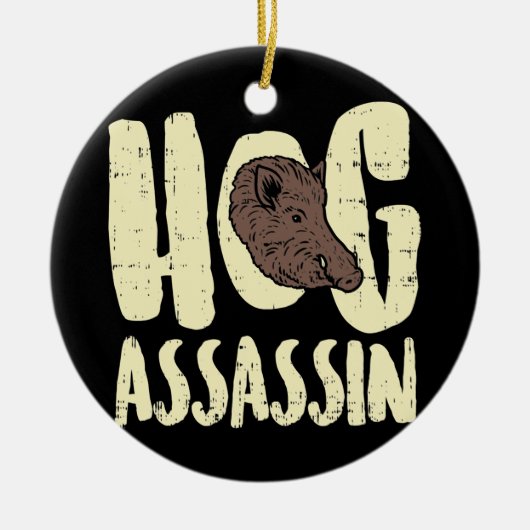 Hog Hunting Assasin I pingelt Hunter of Boar Hunt Keramisch Ornament (Voorkant)
