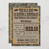 Hog Hunting Birthday Invitation with Camo Kaart (Voorkant / Achterkant)