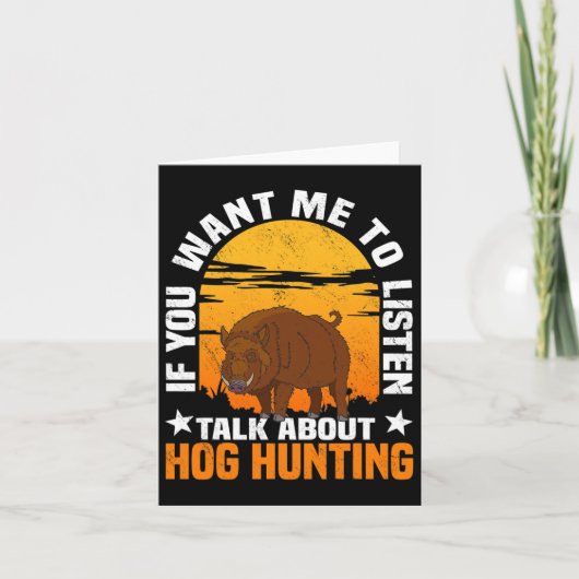 Hog Hunting Boar Pig Hunter 1 Kaart (Voorkant)