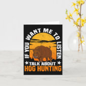 Hog Hunting Boar Pig Hunter 1 Kaart (Gele Bloem)
