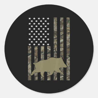 Hog Hunting For Men Women Wild Boar Pig Hunter Ronde Sticker