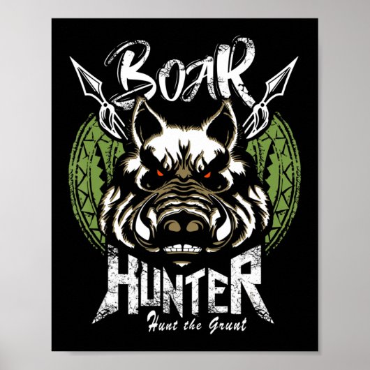 Hog Hunting Fun Boar Hunter Gift Poster (Voorkant)