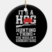 Hog Hunting Funny Boar Hunter Keramisch Ornament (Achterkant)