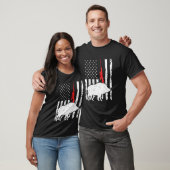 Hog Hunting Us Flag Patriotic American Rifle T-shirt (Unisex)