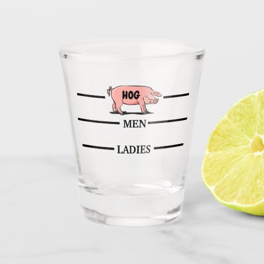 HOG-MEN-LADIES SHOT GLAS (Voorkant)