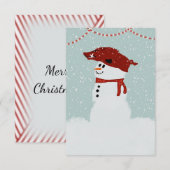 Hog Pet Snowman Bedankkaart (Voorkant / Achterkant)