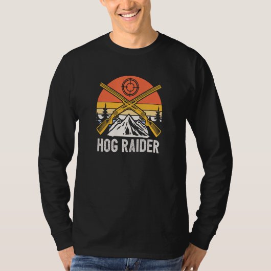 Hog Raider Wild Pig Hunting Hog Boar Hunter Dad T-shirt (Voorkant)