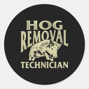 Hog Removal Technician - Zwijnenjacht Wild Hog Hun Ronde Sticker