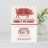 Hog the Good Times Pig Roast Kaart (Staand voorkant)