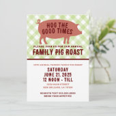 Hog the Good Times Pig Roast Kaart (Staand voorkant)