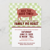 Hog the Good Times Pig Roast Kaart (Voorkant / Achterkant)