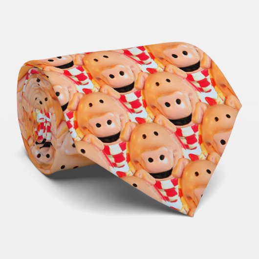 Hog Tied. Hungry BBQ Pig Stropdas (Opgerold)