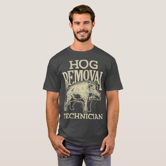 Hog-verwijderaar Technicien T shirt Boar Hunting P (Voorkant volledig)