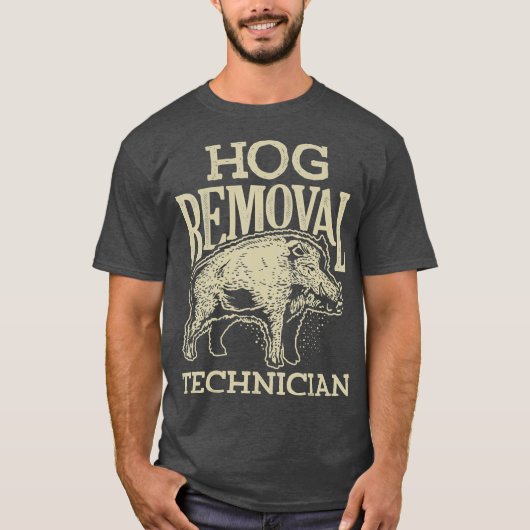 Hog-verwijderaar Technicien T shirt Boar Hunting P (Voorkant)