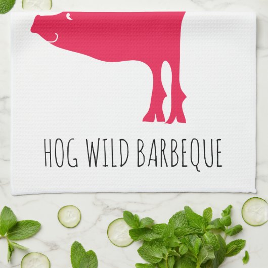 Hog Wild Barbeque Keuken Handdoek (Gevouwen)