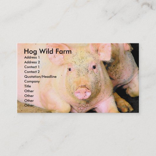 Hog Wild Boerderij Visitekaartje (Voorkant)