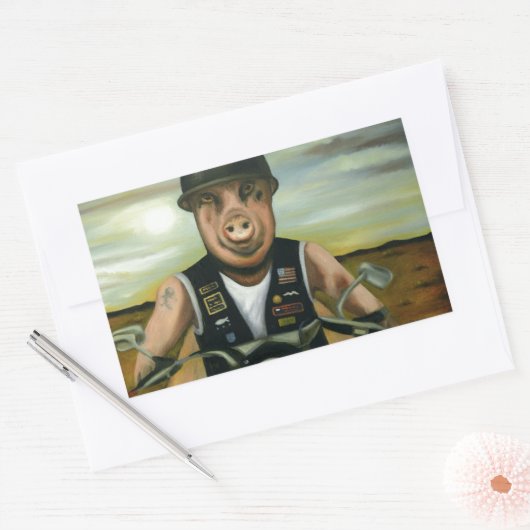 Hog Wild Rechthoekige Sticker (Envelop)