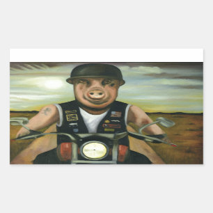 Hog Wild Rechthoekige Sticker
