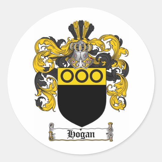 HOGAN FAMILIE CREST - HOGAN COAT VAN WAPENS RONDE STICKER (Voorkant)