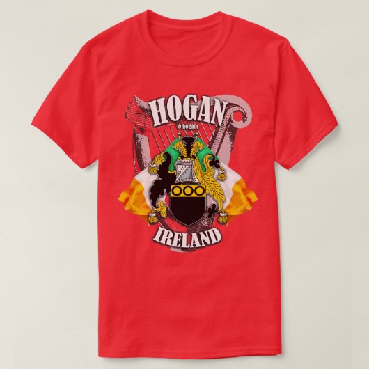 Hogan familienaam Engels en Iers T-shirt (Design voorkant)
