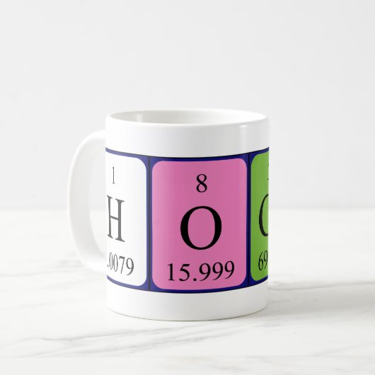 Hogan periodieke lijstnaam mok (Voorkant links)