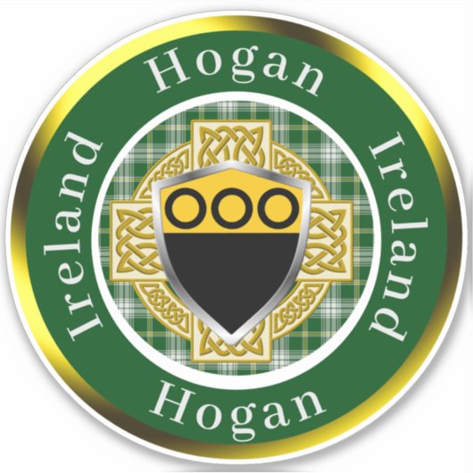 Hogan Shield & Keltisch Kruis gepersonaliseerd Sticker (Voorkant)