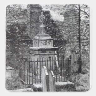 Hogarth's tomb in Chiswick Churchyard Vierkante Sticker