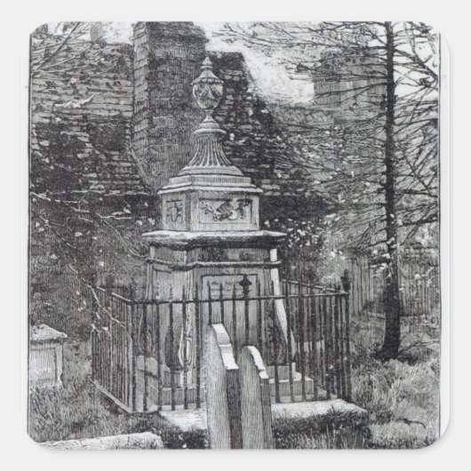 Hogarth's tomb in Chiswick Churchyard Vierkante Sticker (Voorkant)