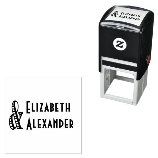 Hoge Ampersand #2 Twee Namen #3 Trouwkoppel Zelfinktende Stempel (In situ)