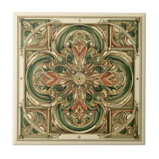 Hoge Art Nouveau Tegeltje (Voorkant)