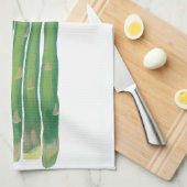 Hoge asperges op witte keukenhanddoeken (Quarter Fold)