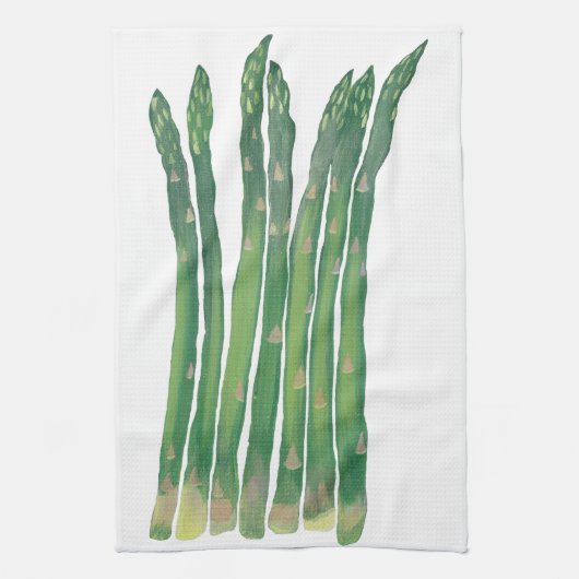 Hoge asperges op witte keukenhanddoeken (Verticaal)