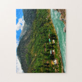 Hoge berg rivieren Pakistan. Legpuzzel (Verticaal)